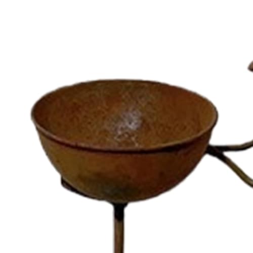 Cuenco de agua para aves de pie vintage, accesorio metálico antióxido de patio 8