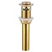 Angle Simple Bathroom Sink Drain, Metal Pop Up Drain Stopper Lavatory Faucet Vessel Sink Drain With Overflow Vanity Drain Stopper, Gold