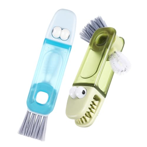 Cabilock 2piezas Cepillo De Limpieza De Tazas Cepillo Multifuncional Para Tapas De Vasos Limpiador De Ranuras Para Botellas Práctico Accesorio De Limpieza Para Tapas De Uso Diario