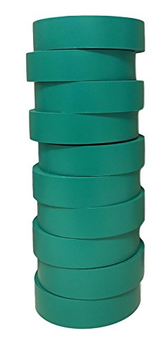 Image of TradeGear Green 10 Pack - UL Listed Colored Electrical Tape, 60 ft x 3 /4 in, 600V, Flame Retardant, Waterproof, Rubber Adhesive - Phase Marking, Wire ID, Automotive
