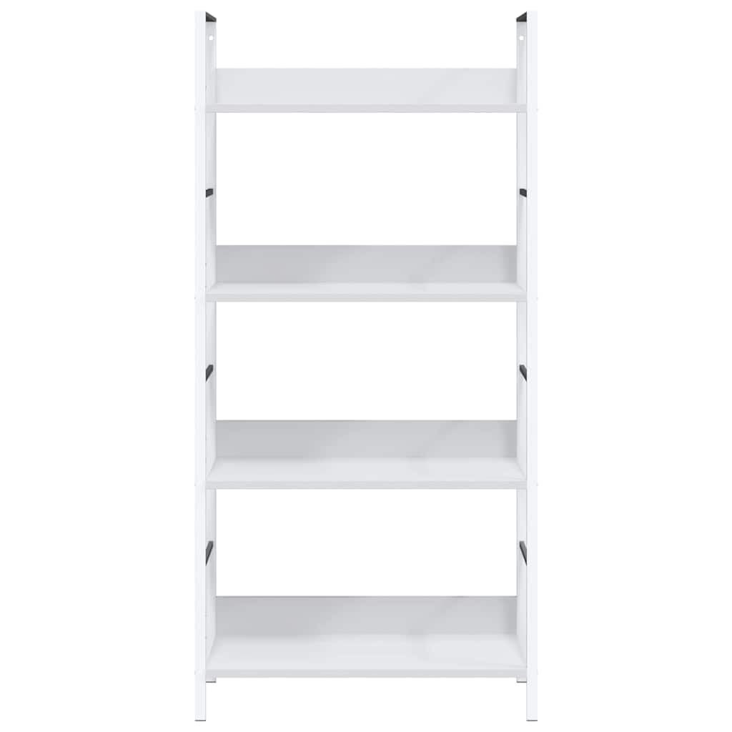 Libreria 4 ripiani bianchi 60 x 27,6 x 124,5 cm legno composito