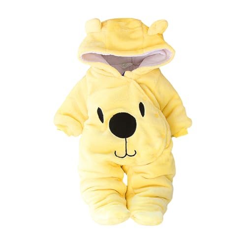 Image of Afunbaby Newborn Baby Girl Boy Clothes Bear Onesie Long Sleeve Snowsuit Hooded Romper Cute Winter Clothes