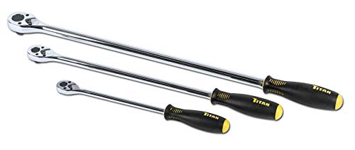 Jeu de 3 cliquets extra longs Titan outils 11360 à tête fine multicolore - 2