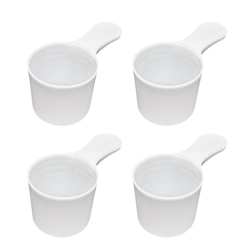 Cucchiaio dosatore per proteine da 70 ml, 4 pezzi, cucchiaio dosatore per latte in polvere, cucchiaio per detersivo, cucchiaio in plastica bianca