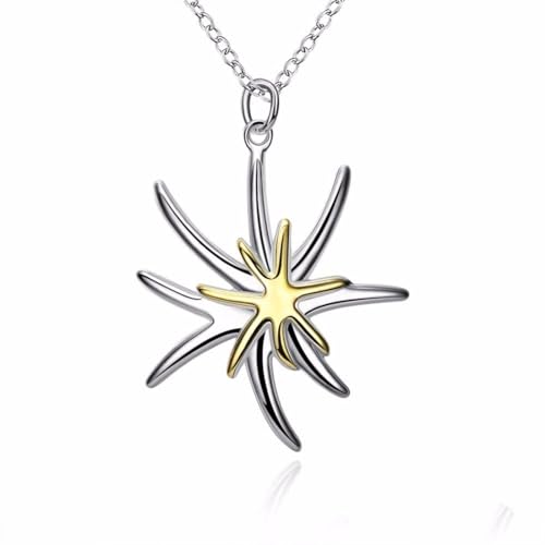 BISONBLUE Collier Pendentif Femmes Hommes Chaîne Chandail Chaîne Collier Pendentif Étoile De Mer À La Mode, Style Simple, Exquis Et Mignon Pour Femme