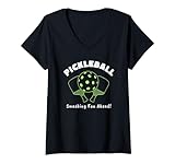 Photo Gallery donna pickleball divertente, smashing fun ahead maglietta con collo a v Photo Gallery donna pickleball divertente, smashing fun ahead maglietta con collo a v