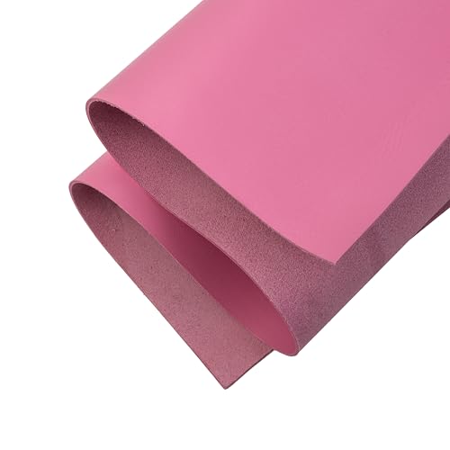 Shkira 12''X24'' Tooling Leather Square - 2.0MM Pink Sheets for Crafts - Leather Sheets for Crafts Tooling Sewing Hobby - Thick Cowhide Pieces - Fabric for Crafting