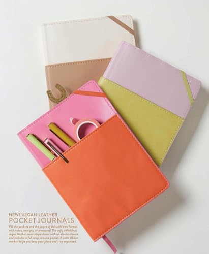 DesignWorks Ink Vegan Leather Journal with Wrap-Around Pocket and 192 Lined Pages, 6\" x 8.5\", Pink + Chili - Thumbnail 2