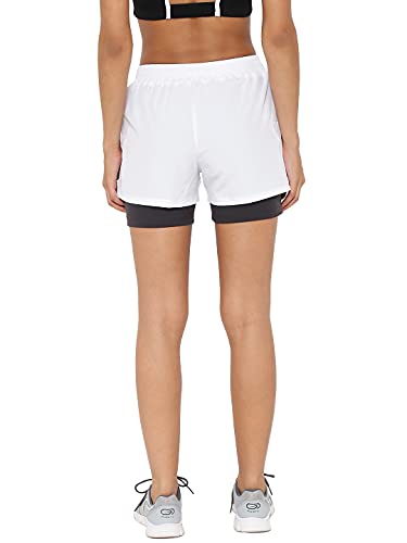 Image of CHKOKKO Gym Shorts for Women Workout Sports Running Quick Dry Fit Double Layer Inner Compression with Pockets Breathable Lightweight Wear