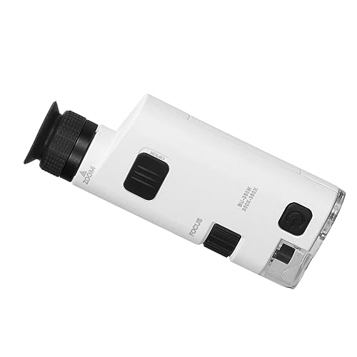 Mikroskop Kieszonkowy z Podświetleniem LED, Mały Regulowany Mikroskop do Telefonu Komórkowego LED 300x-350x z torbą do Przechowywania do zastosowań Przemysłowych
