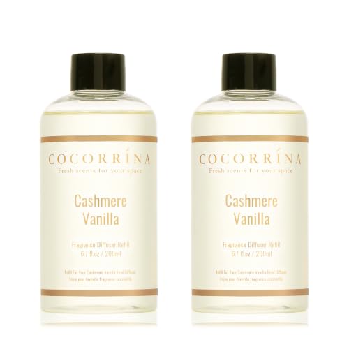 Image of COCORRINA Refill - Cashmere Vanilla 6.7 fl oz /2 Pack Reed Diffuser Refill with Sticks