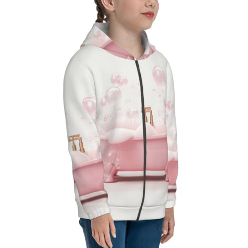 Cute Bathtub Kids Pullover Hoodies Boys Zip Up Sweatshirts Girls Athletic Clothes with Pocket4
