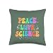 Groovy PEACE LOVE SCIENCE Technology Team STEM Squad Math Throw Pillow