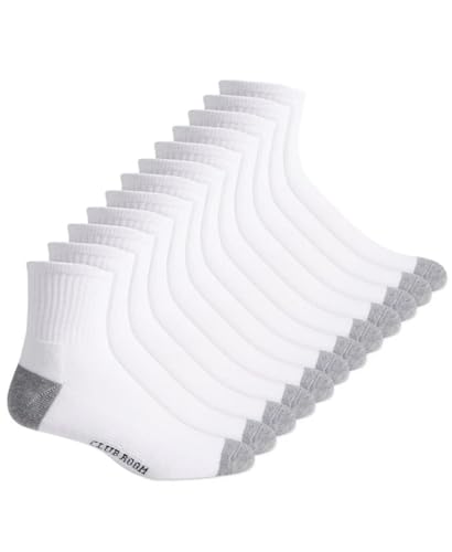 Club Room Mens Cotton Stretch 12 Pack Ankle Socks White O/S