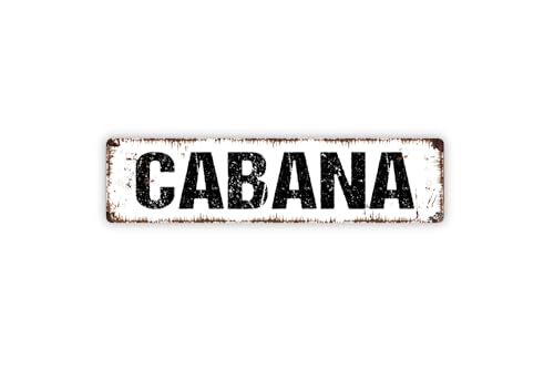 Cabana Metal Sign โ Poolside Patio Beach House Outdoor Bar Tropical Wall Dรฉcor Multiple Sizes