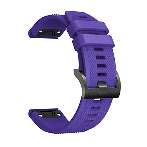 Bracelet en silicone violet de 26 mm pour montre Garmin Fenix 6X Pro et 5X Plus