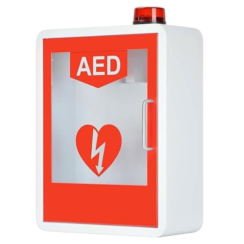 MObyat Caja De Almacenamiento para Desfibrilador De Pared, Armario para Desfibrilador DEA con Luz Y Alarma, Control De Doble Interruptor, para Hogar, Oficina, Hospital Y Lugares Públicos.