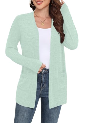 Image of Yincro Womens Lightweight Cardigan Long Sleeve Open Front Casual Sweater Cardigans with Pockets