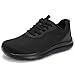 WIDE TOE BOX Shoes Women Orthopedic Sneakers Extra Wide Width for Plantar Fasciitis Bunions Walking Tennis Running Gym Shoes Arch Support Lace Up All Black Size 8 US