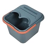 Homoyoyo Fußbadewanne mit Deckel Erhöhtes Fußbad für Erwachsene und Senioren Großes Fußbad Kunststoffbecken für Pediküre Massage und Entspannung Tragbarer Fußsoak eimer für Zuhause und