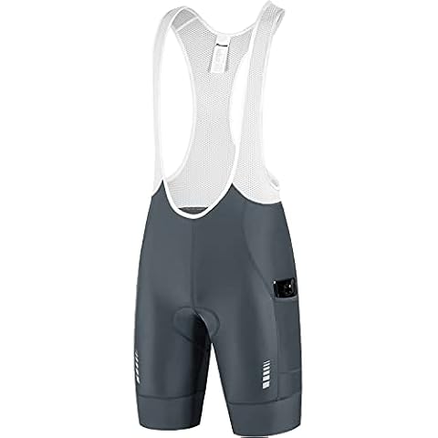 Przewalski Men's Cycling Bike Bib Shorts with Phone Pockets,4D Padded Breathable Biking Bicycle Bib Tights Gray Cover