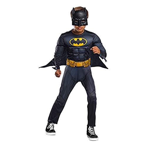 Disfraz Batman con máscara para niño, Negro, S