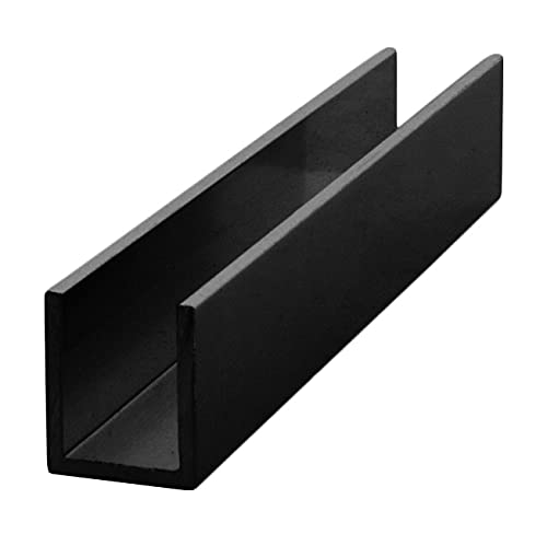 Crl Black 1/2" Fixed Panel Shower Door Deep-U Channel - 95 In Long #TOP6