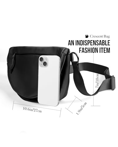 Crescent Bag for Women and Men, Fashion Medium Nylon Folding Crescent Moon Bag Single Shoulder Bag with Adjustable Strap4
