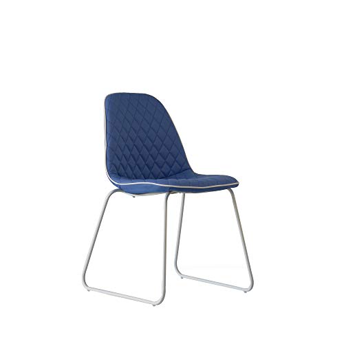 Tuoni, Silla Valery - Juego de 4 sillas de piel sintética azul...