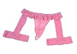 eywlwaar Men's Lace Lingerie Underwear Sexy Sissy Thongs Panties Boxer briefs (Pink)