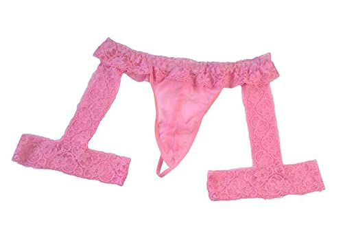 Eywlwaar Herren Spitze Dessous Unterwäsche Sexy Sissy Tangas Höschen Boxershorts, Pink, Einheitsgröße Cover