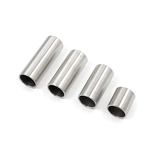 FarBoat 4Pcs Guitar Slides 70mm/60mm/50mm/28mm Chrome-Plated Stainless Steel Accessories for Guitar Bass (Sliver)