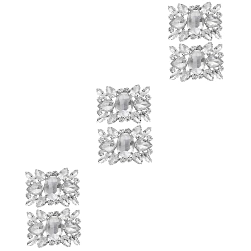Clips de décorations de chaussures en strass argentés pour mariage et soirées