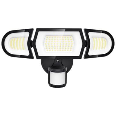 Olafus 100W LED Security Light Motion Sensor Outdoor Light, Motion Flood Light Dusk to Dawn, 9000LM Super Bright 6500K Exterior Motion Detector Floodlight for Garage Yard Porch Eave IP65, Black