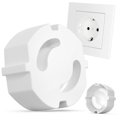 REDTRON 20×Copriprese per Bambini, Copripresa di Sicurezza per Neonati e Bambini, protezione contro le scosse elettriche, Protezione Prese Corrente con senza colla, Bianco
