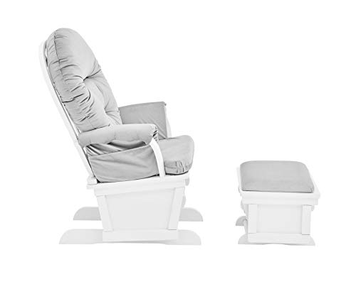 Suite Bebe Madison Glider Rocker and Ottoman, White and Light Grey - Image 5
