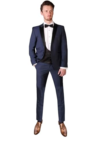 Costume trois pièces veste un bouton gilet pantalon smoking de cérémonie pour homme chic