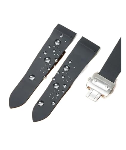 Bracelet silicone 25 mm avec boucle déployante argentée robuste