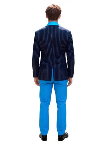 Tuxedo for Men Slim Fit 2 Pieces Suit Blazer Stripe Peaked Lapel Pants Wedding Prom Business Banquet Performance4