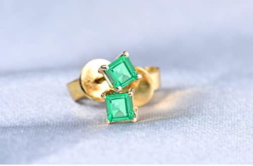 Boucles d'oreilles émeraude Asscher pour fiançailles et cadeaux d'exception - 7
