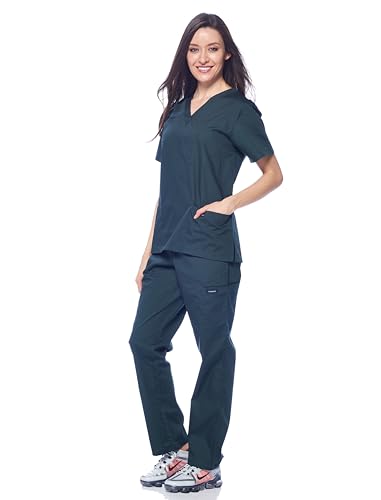 Image of Dagacci Scrubs Medical Uniform Women and Man Scrubs Set Medical Scrubs Top and Pants