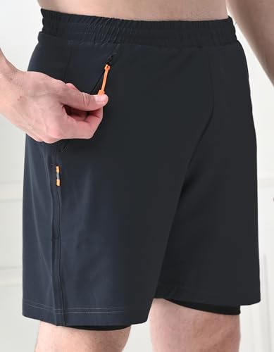 Image of Flapfit Men's 2 in 1 Quick Dry Shorts || Gym Shorts for Men Workout || Running Shorts for Men || Sports Shorts for Man