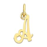 Solid Gold Initial Charm Available in A-Z, Tiny Cute Letter Jewelry (A)