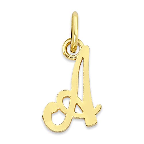 Solid 14k Gold Initial Charm Available in A-Z, Tiny Cute Letter Jewelry