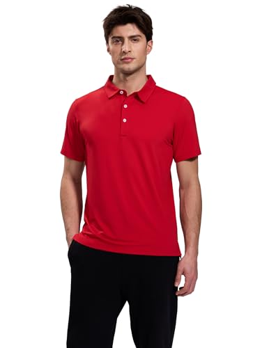 Image of MIER Polo Shirts for Men Short Sleeve Dry Fit Performance Golf Tennis Active Collared Shirts, UPF 50+ Sun Protection