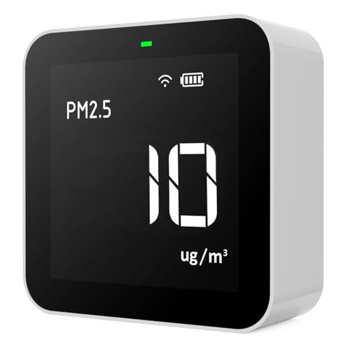 Temtop Smart Air Quality Monitor Indoor PM2.5, AQI, tVOC, HCHO Detector Indoor Air Pollution Tester for Home via App,M10i