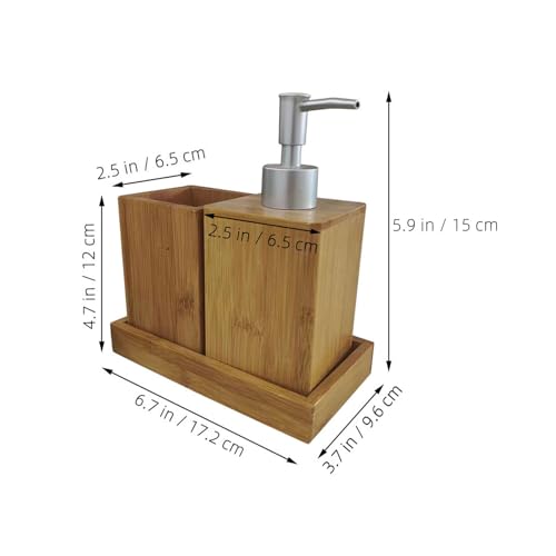 Juego de accesorios de baño de bambú OSALADI contra marcas de agua 3