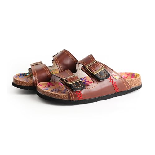 TMA EYES Womens Casual Adjustable Buckle Athleti Slipper Memory Foam Cushion Non-Slip Orthopedic Comfortable Arch Supportive Cork Footbed Sandals2