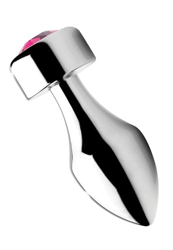Butt plug aluminium Booty Sparks petit modèle ornait d'un cristal rose - 7