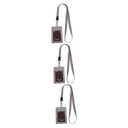 Porte-badge PU avec lanière Ciieeo - Étui vertical pour cartes d'identité et crédit x3